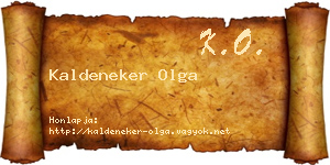 Kaldeneker Olga névjegykártya